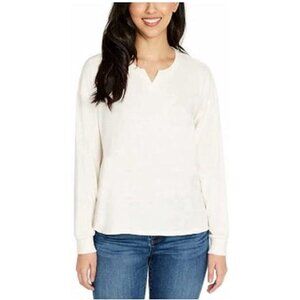 Buffalo Ladies' Long Sleeve Crew Neck top (Ivory, X-Large)